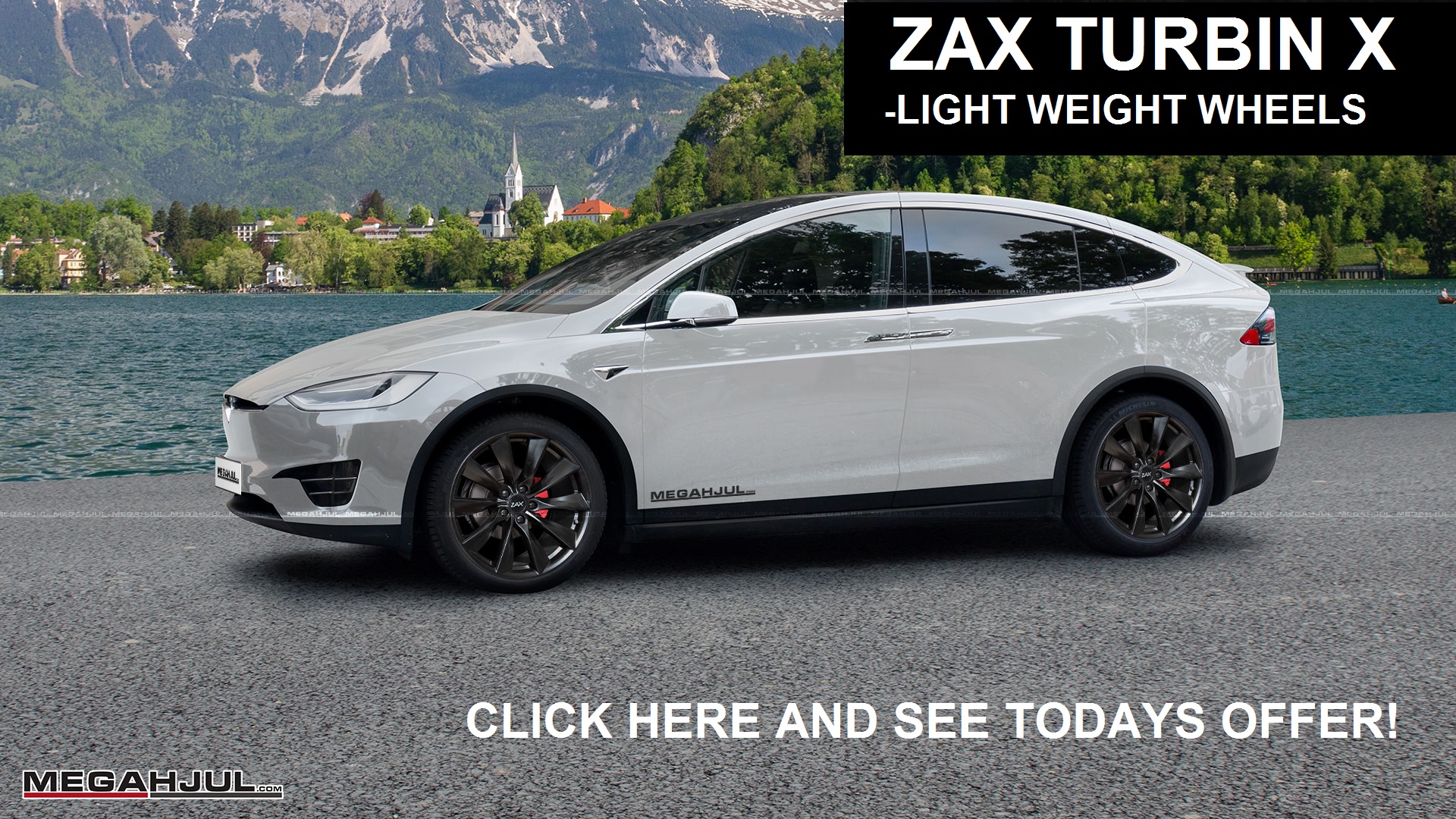 Tesla model X med Zax turbin X og Frigus EV Ice 3